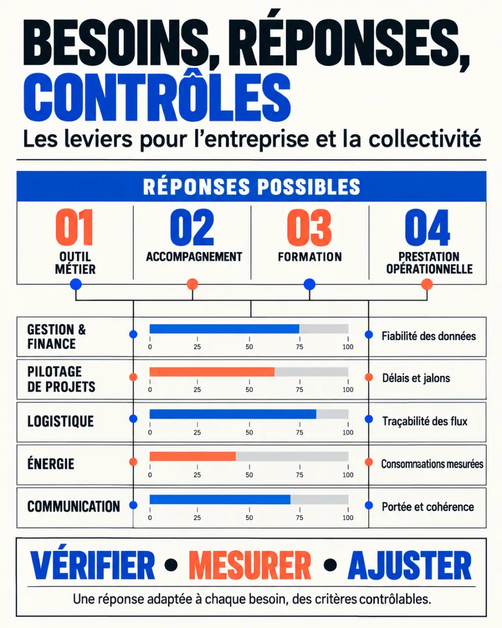 Infographie sur les critères de choix d’une solution business selon les besoins de l’organisation
