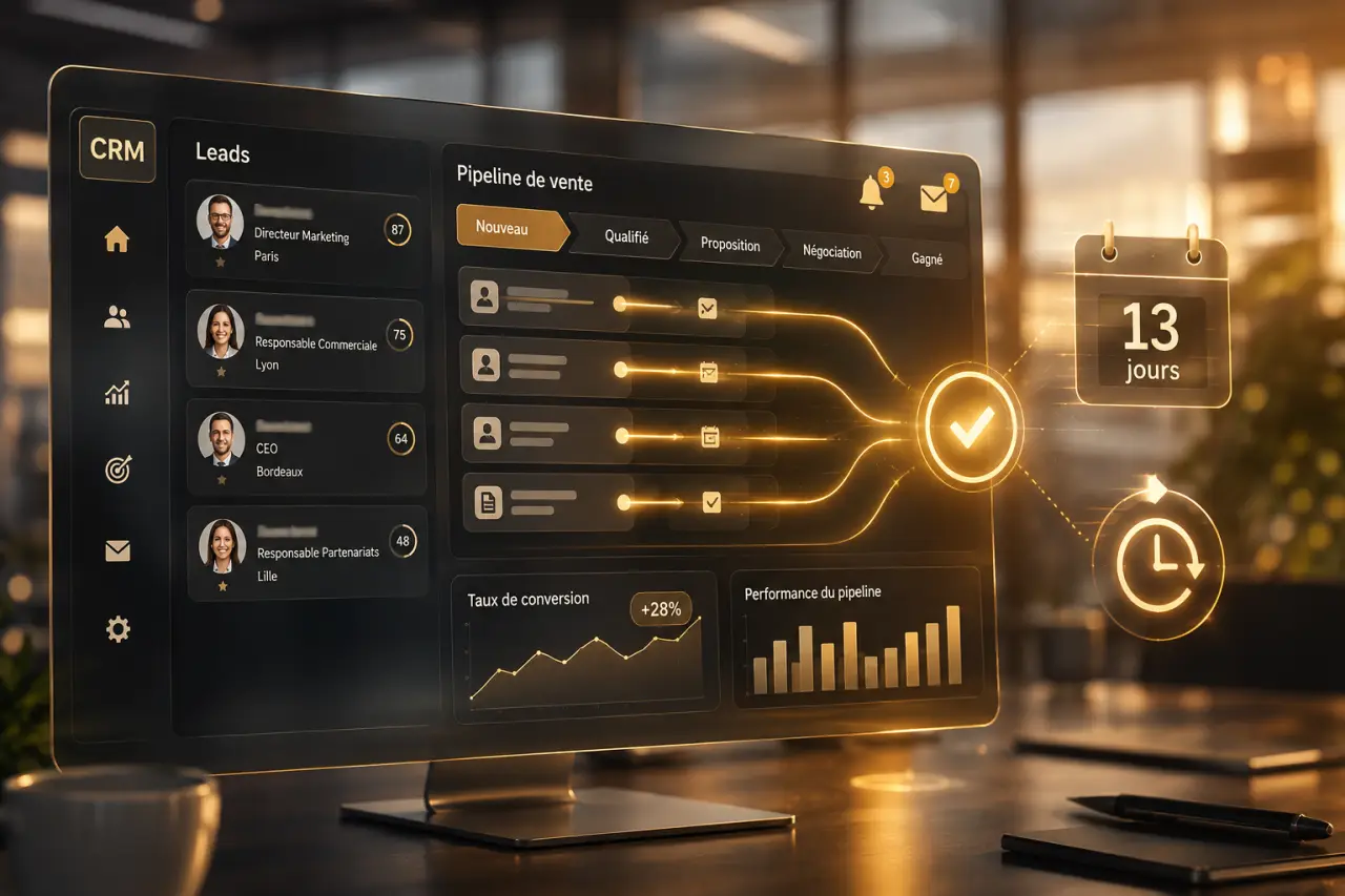 CRM, gestion des leads et automatisation du pipeline : 13 jours gagnés sur le cycle de vente