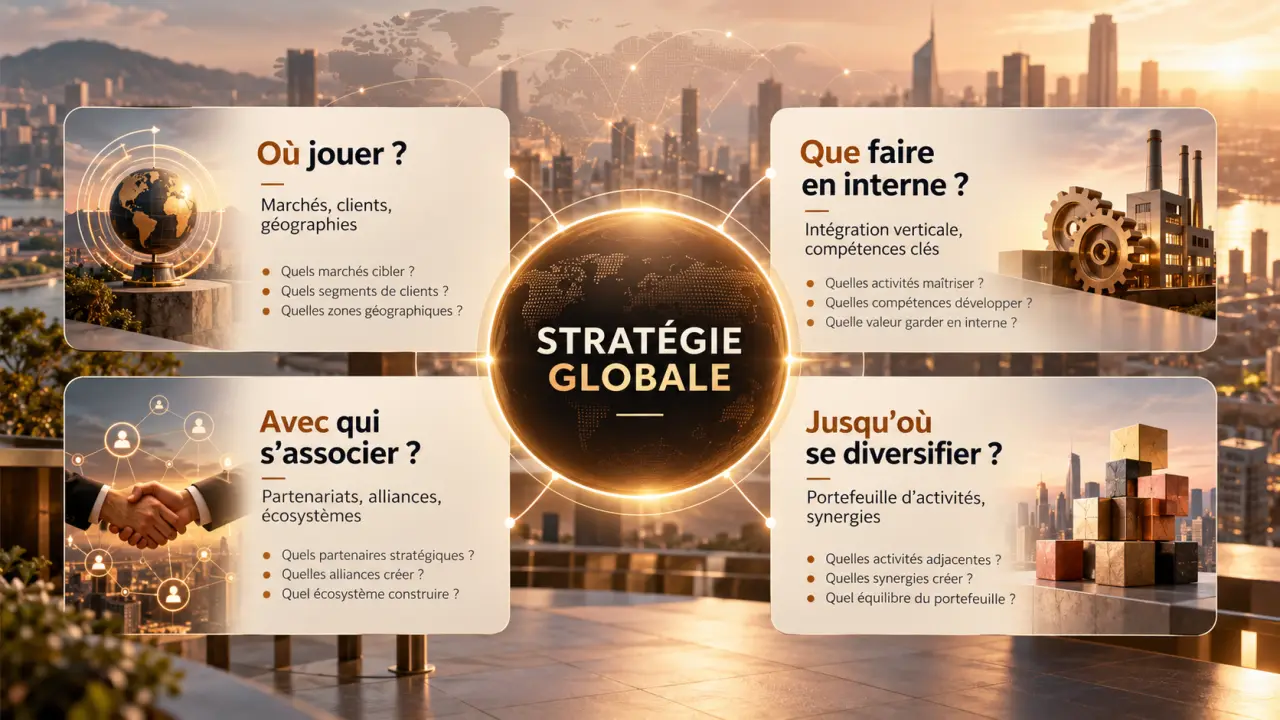 Stratégie globale : 4 choix pour définir les activités et les frontières de l’entreprise