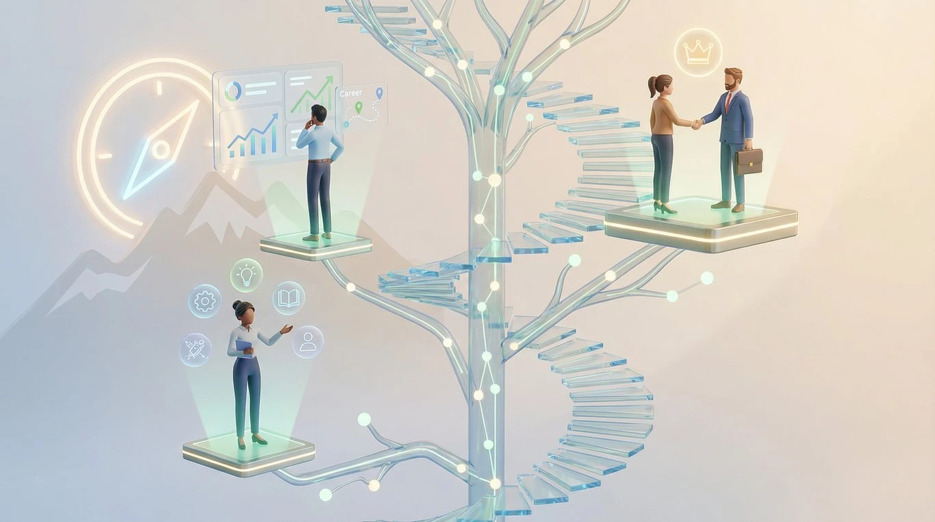 Interface de gestion des talents avec profils employés et indicateurs RH